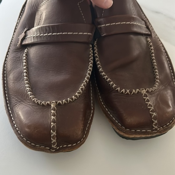 Genuine Leather Loafer Moccasin Driving Shoe Slip On low casual dress brown - Picture 5 of 8
